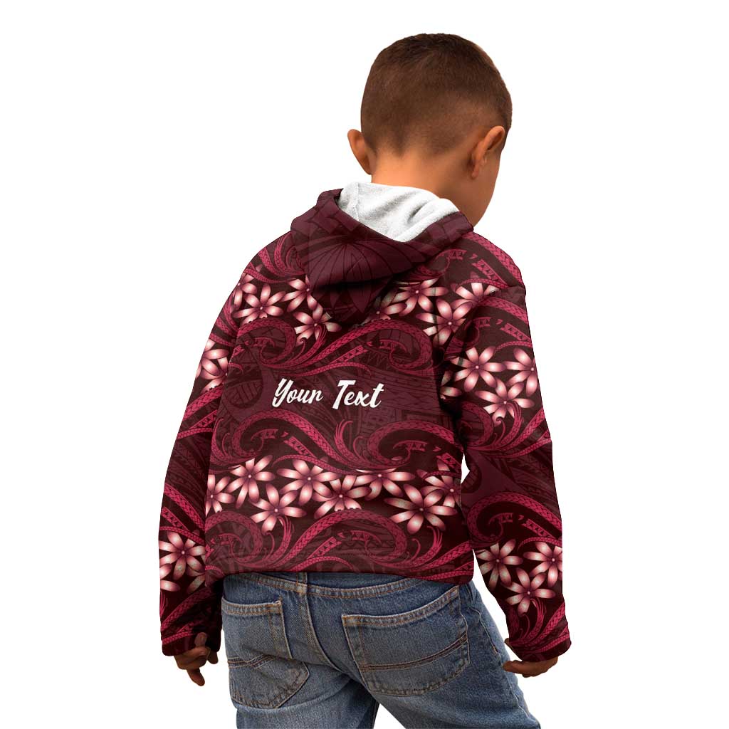 Personalised Cook Islands Mangaia Kid Hoodie Tiare Maori Polynesian Waves Tattoo LT14 - Polynesian Pride