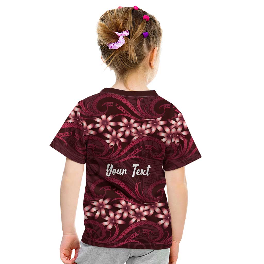 Personalised Cook Islands Mangaia Kid T Shirt Tiare Maori Polynesian Waves Tattoo LT14 - Polynesian Pride