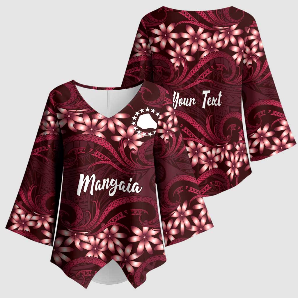 Personalised Cook Islands Mangaia Kimono Sleeve Blouse Tiare Maori Polynesian Waves Tattoo LT14 - Polynesian Pride