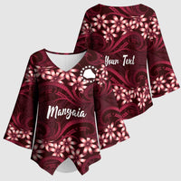 Personalised Cook Islands Mangaia Kimono Sleeve Blouse Tiare Maori Polynesian Waves Tattoo LT14 - Polynesian Pride