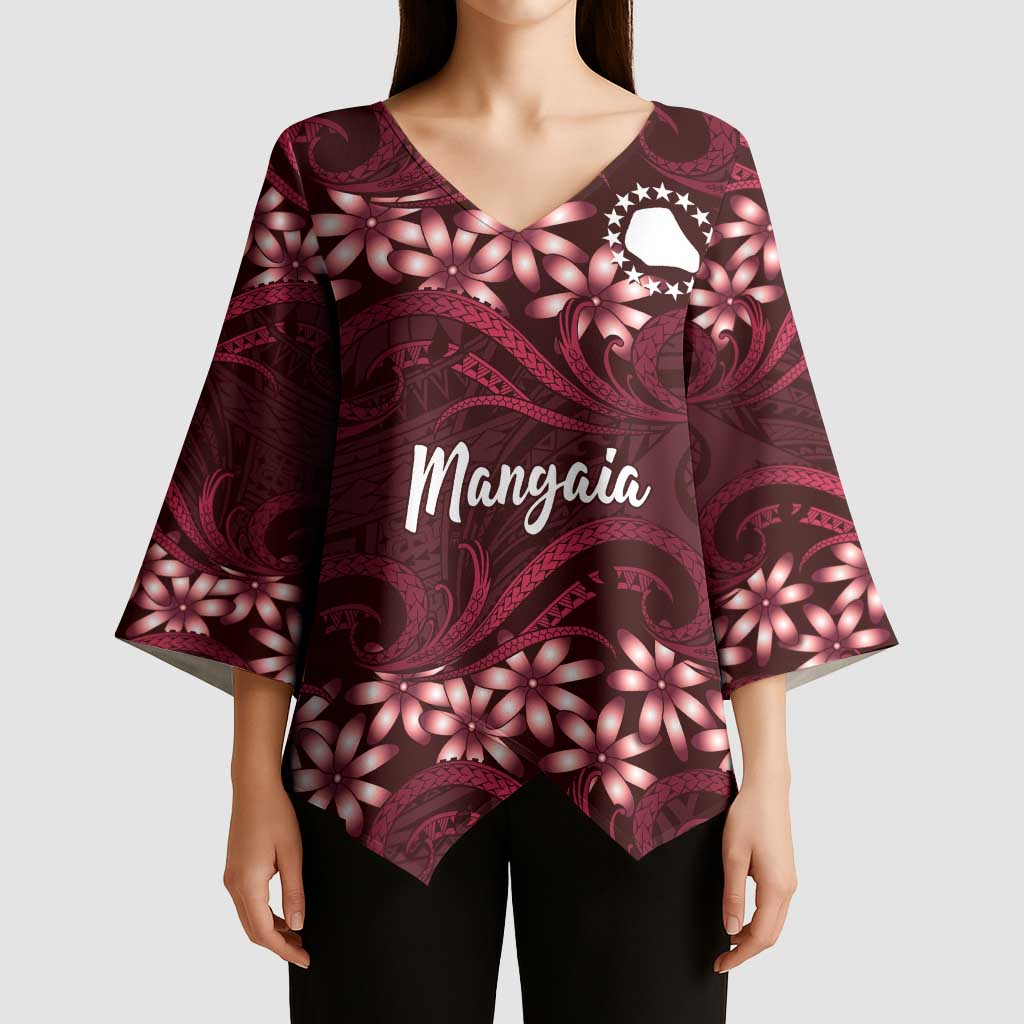 Personalised Cook Islands Mangaia Kimono Sleeve Blouse Tiare Maori Polynesian Waves Tattoo LT14 - Polynesian Pride