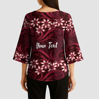 Personalised Cook Islands Mangaia Kimono Sleeve Blouse Tiare Maori Polynesian Waves Tattoo LT14 - Polynesian Pride