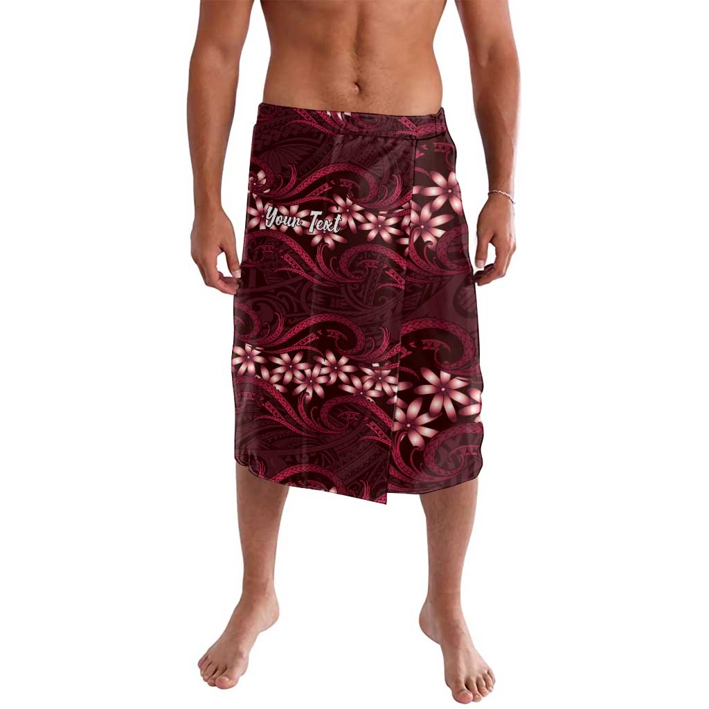 Personalised Cook Islands Mangaia Lavalava Tiare Maori Polynesian Waves Tattoo LT14 Burgundy - Polynesian Pride