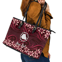 Personalised Cook Islands Mangaia Leather Tote Bag Tiare Maori Polynesian Waves Tattoo LT14 - Polynesian Pride