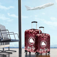 Personalised Cook Islands Mangaia Luggage Cover Tiare Maori Polynesian Waves Tattoo LT14 - Polynesian Pride