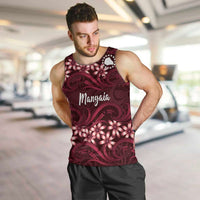 Personalised Cook Islands Mangaia Men Tank Top Tiare Maori Polynesian Waves Tattoo LT14 Burgundy - Polynesian Pride