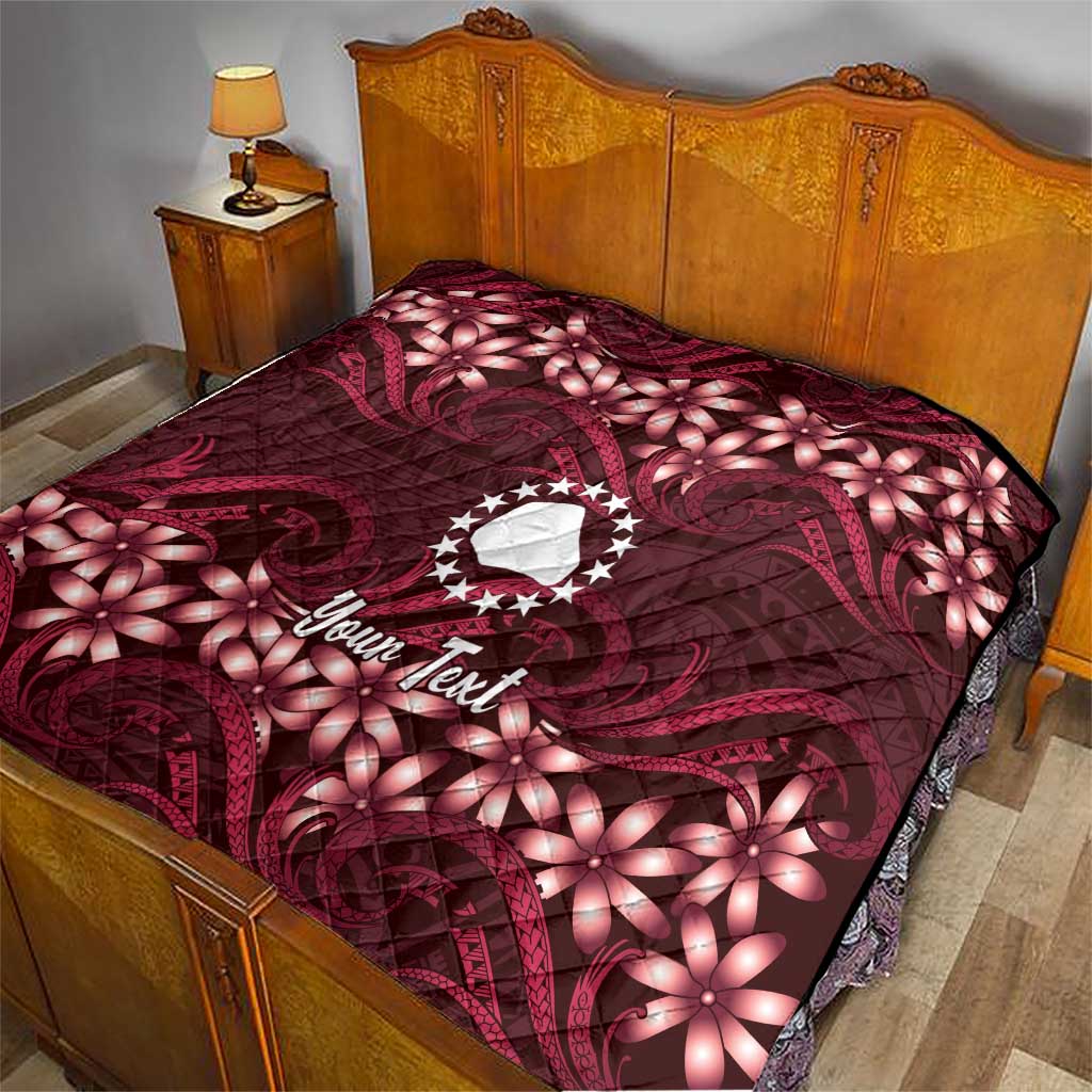 Personalised Cook Islands Mangaia Quilt Tiare Maori Polynesian Waves Tattoo