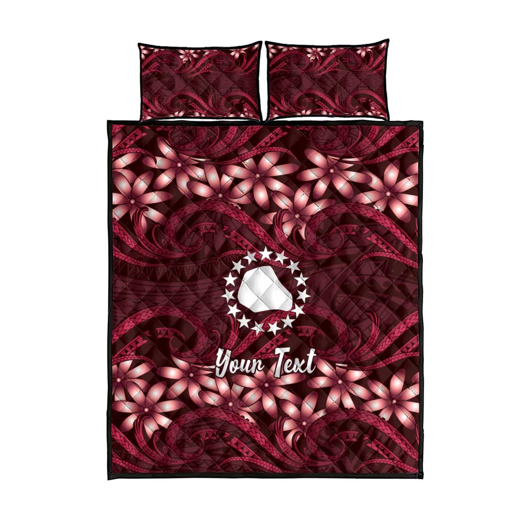 Personalised Cook Islands Mangaia Quilt Bed Set Tiare Maori Polynesian Waves Tattoo LT14 - Polynesian Pride