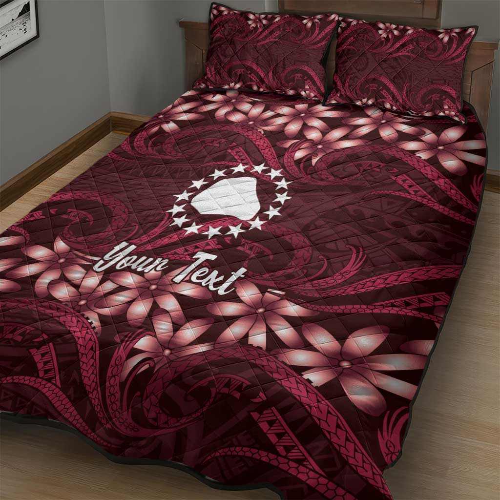 Personalised Cook Islands Mangaia Quilt Bed Set Tiare Maori Polynesian Waves Tattoo LT14 - Polynesian Pride