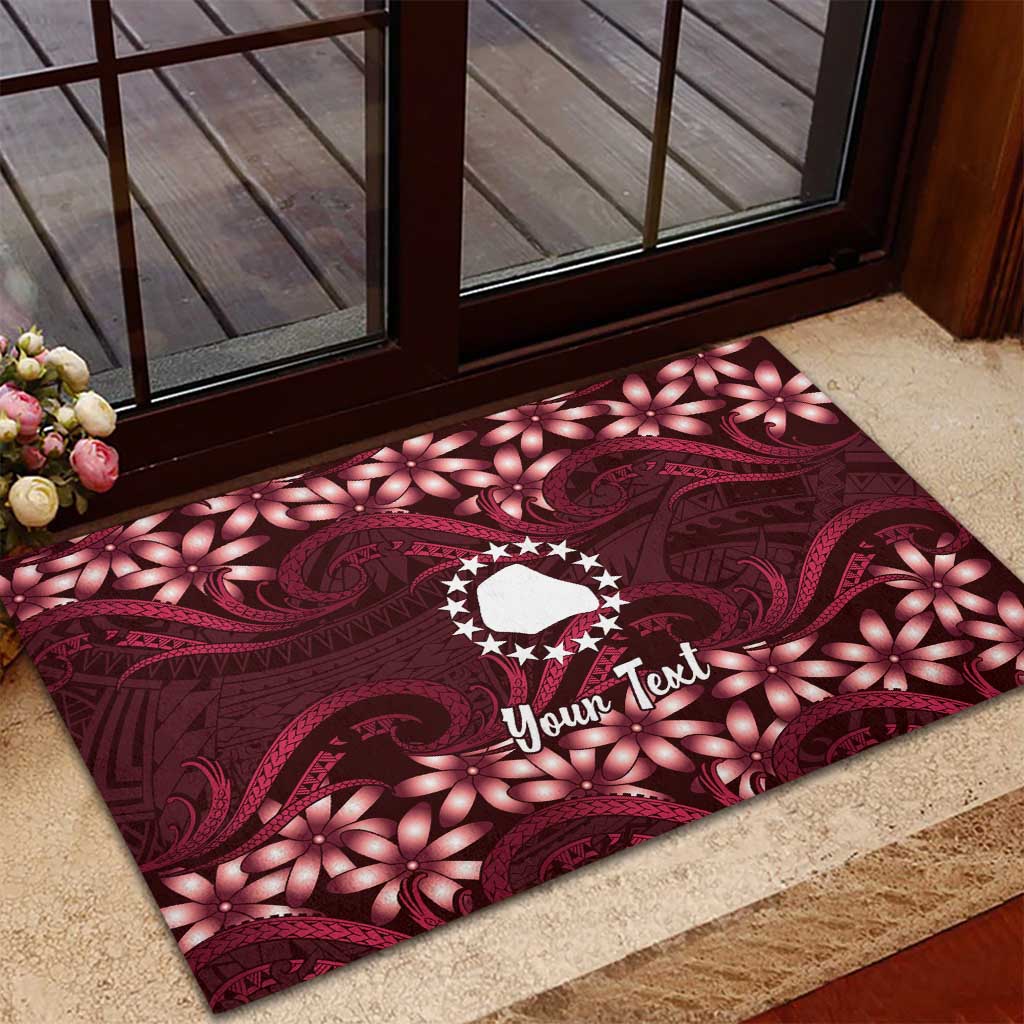 Personalised Cook Islands Mangaia Rubber Doormat Tiare Maori Polynesian Waves Tattoo LT14 - Polynesian Pride