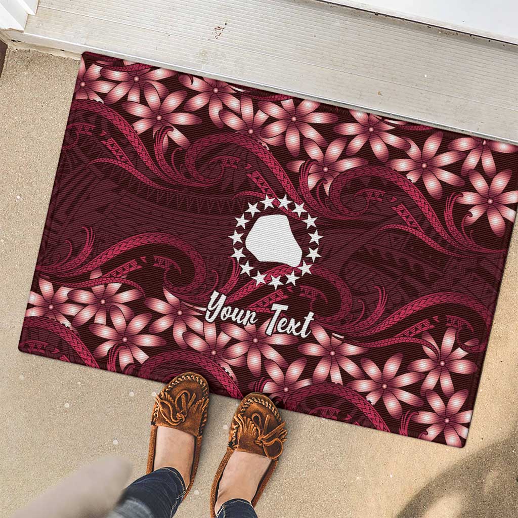 Personalised Cook Islands Mangaia Rubber Doormat Tiare Maori Polynesian Waves Tattoo LT14 - Polynesian Pride