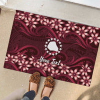 Personalised Cook Islands Mangaia Rubber Doormat Tiare Maori Polynesian Waves Tattoo LT14 - Polynesian Pride
