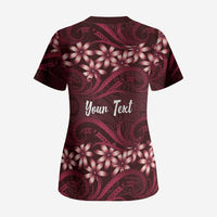 Personalised Cook Islands Mangaia Scrub Top Tiare Maori Polynesian Waves Tattoo LT14 - Polynesian Pride