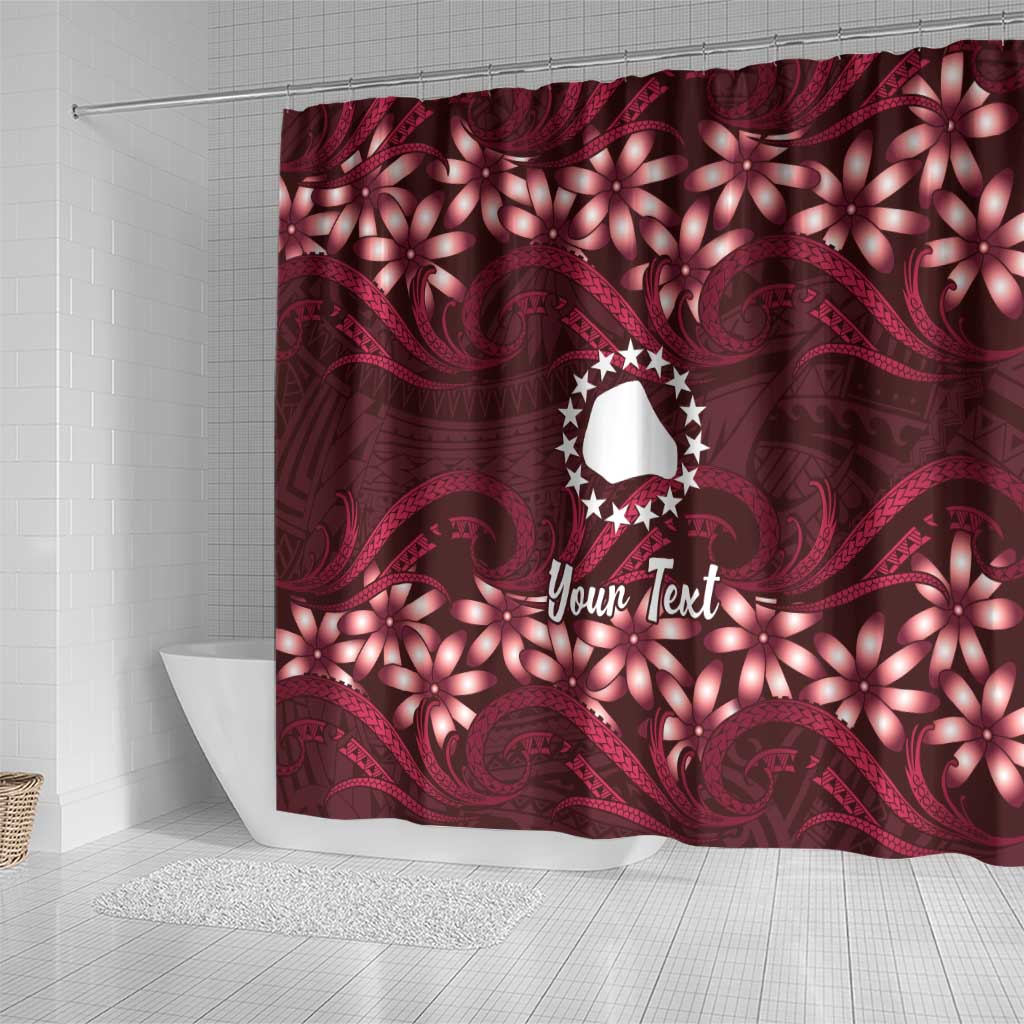 Personalised Cook Islands Mangaia Shower Curtain Tiare Maori Polynesian Waves Tattoo LT14 - Polynesian Pride