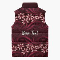 Personalised Cook Islands Mangaia Sleeveless Puffer Jacket Tiare Maori Polynesian Waves Tattoo LT14 - Polynesian Pride