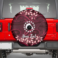 Personalised Cook Islands Mangaia Spare Tire Cover Tiare Maori Polynesian Waves Tattoo