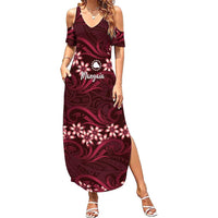 Personalised Cook Islands Mangaia Summer Maxi Dress Tiare Maori Polynesian Waves Tattoo