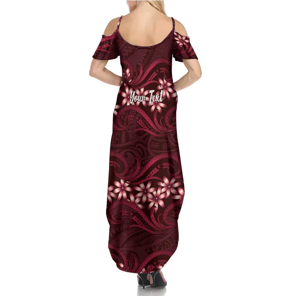 Personalised Cook Islands Mangaia Summer Maxi Dress Tiare Maori Polynesian Waves Tattoo