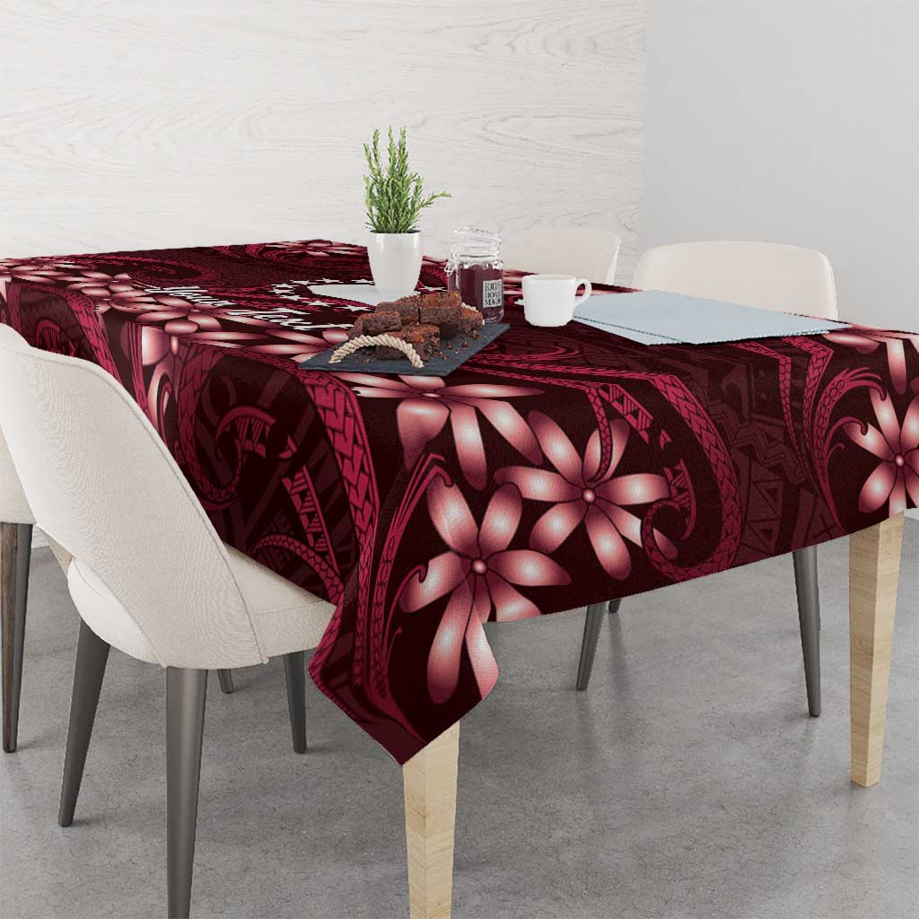 Personalised Cook Islands Mangaia Tablecloth Tiare Maori Polynesian Waves Tattoo LT14 - Polynesian Pride
