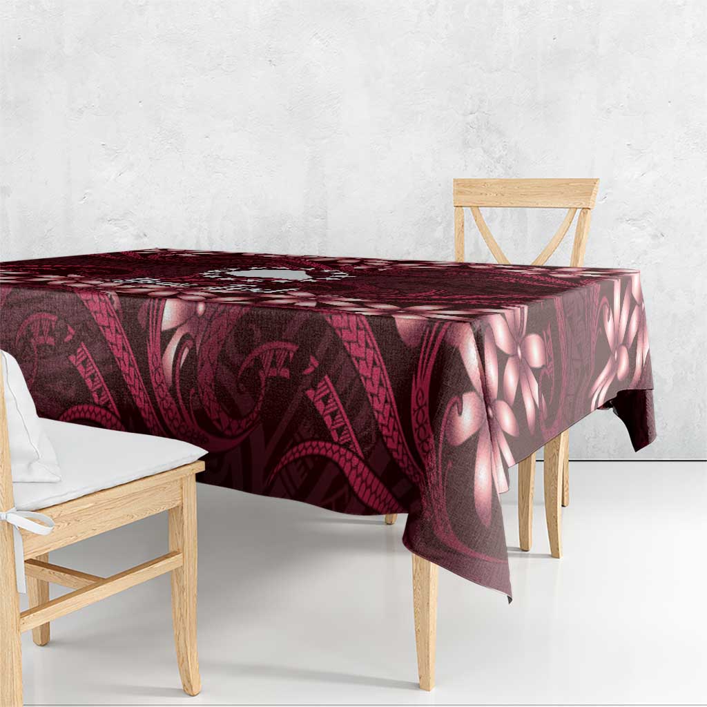 Personalised Cook Islands Mangaia Tablecloth Tiare Maori Polynesian Waves Tattoo LT14 - Polynesian Pride