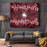 Personalised Cook Islands Mangaia Tapestry Tiare Maori Polynesian Waves Tattoo LT14 Burgundy - Polynesian Pride