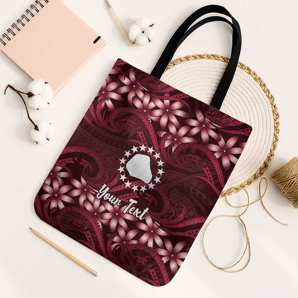 Personalised Cook Islands Mangaia Tote Bag Tiare Maori Polynesian Waves Tattoo
