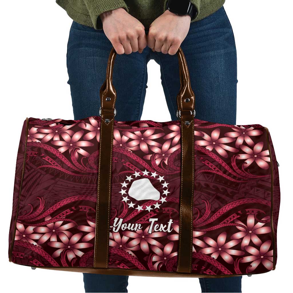 Personalised Cook Islands Mangaia Travel Bag Tiare Maori Polynesian Waves Tattoo