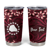 Personalised Cook Islands Mangaia Tumbler Cup Tiare Maori Polynesian Waves Tattoo LT14 Burgundy - Polynesian Pride