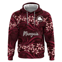 Personalised Cook Islands Mangaia Zip Hoodie Tiare Maori Polynesian Waves Tattoo