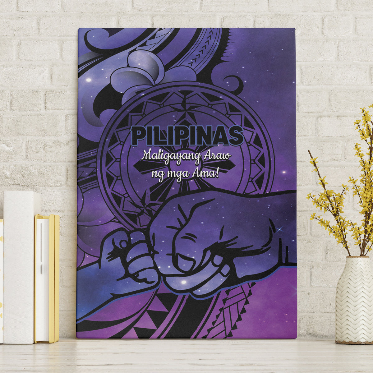 Philippines Father's Day Canvas Wall Art Polynesian Tattoo Galaxy Vibes