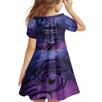 Philippines Father's Day Family Matching Short Sleeve Bodycon Dress and Hawaiian Shirt Polynesian Tattoo Galaxy Vibes