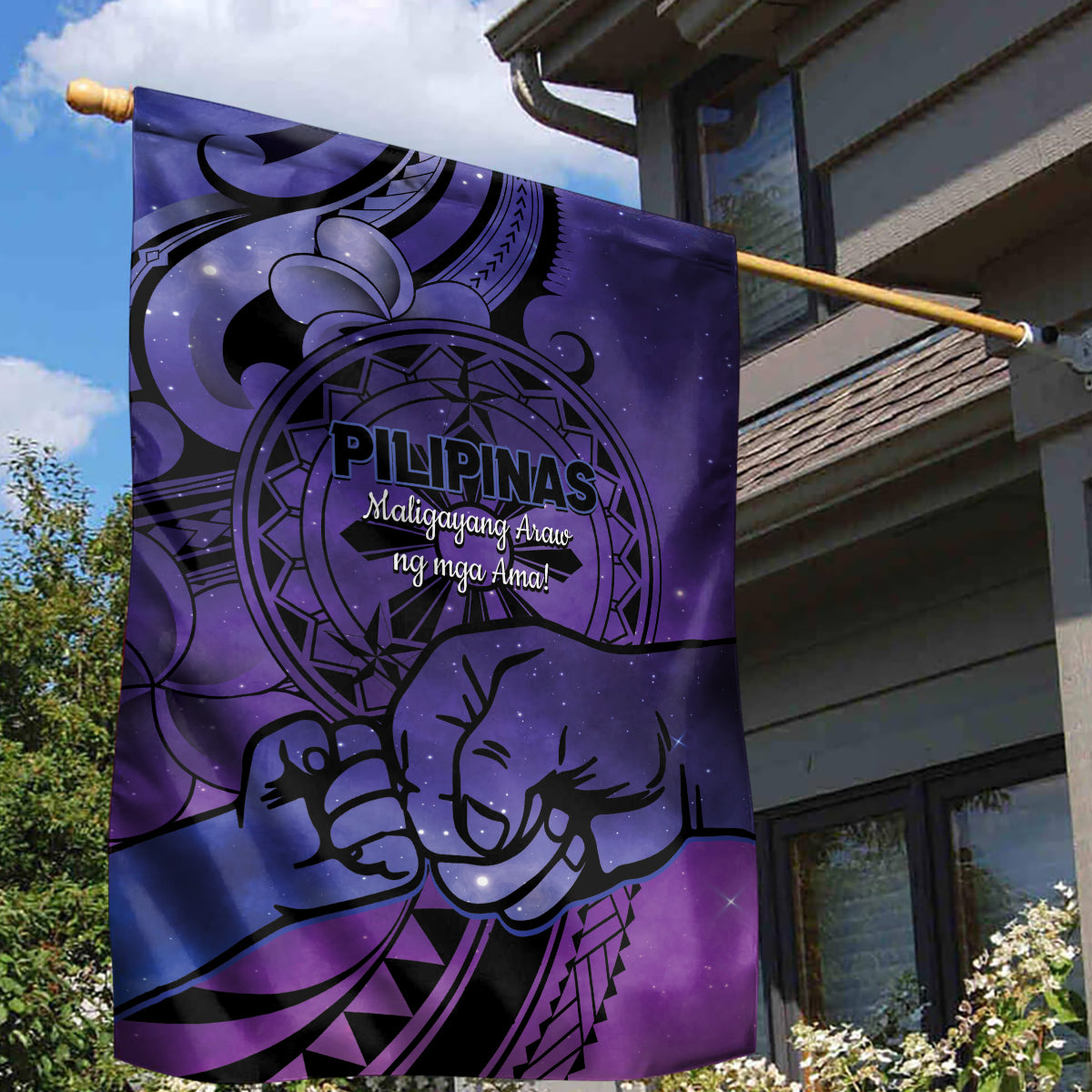 Philippines Father's Day Garden Flag Polynesian Tattoo Galaxy Vibes