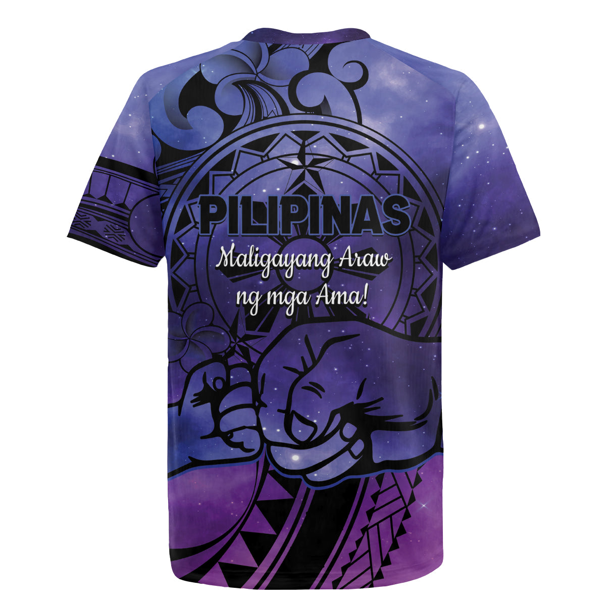 Philippines Father's Day Rugby Jersey Polynesian Tattoo Galaxy Vibes