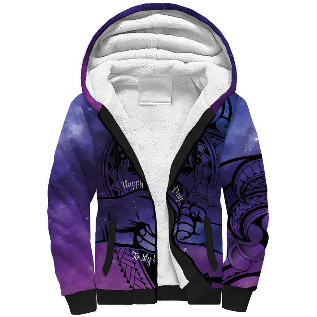 Philippines Father's Day Sherpa Hoodie Polynesian Tattoo Galaxy Vibes