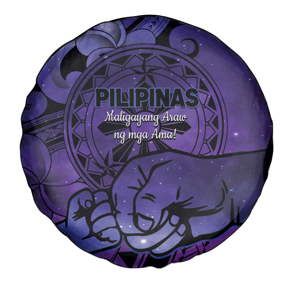 Philippines Father's Day Spare Tire Cover Polynesian Tattoo Galaxy Vibes