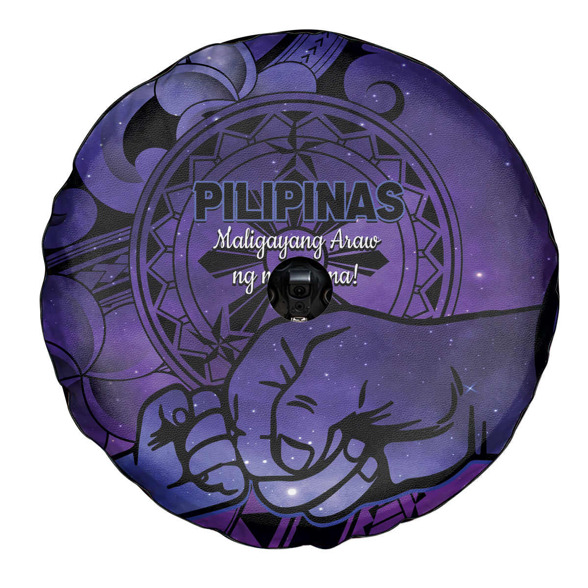 Philippines Father's Day Spare Tire Cover Polynesian Tattoo Galaxy Vibes