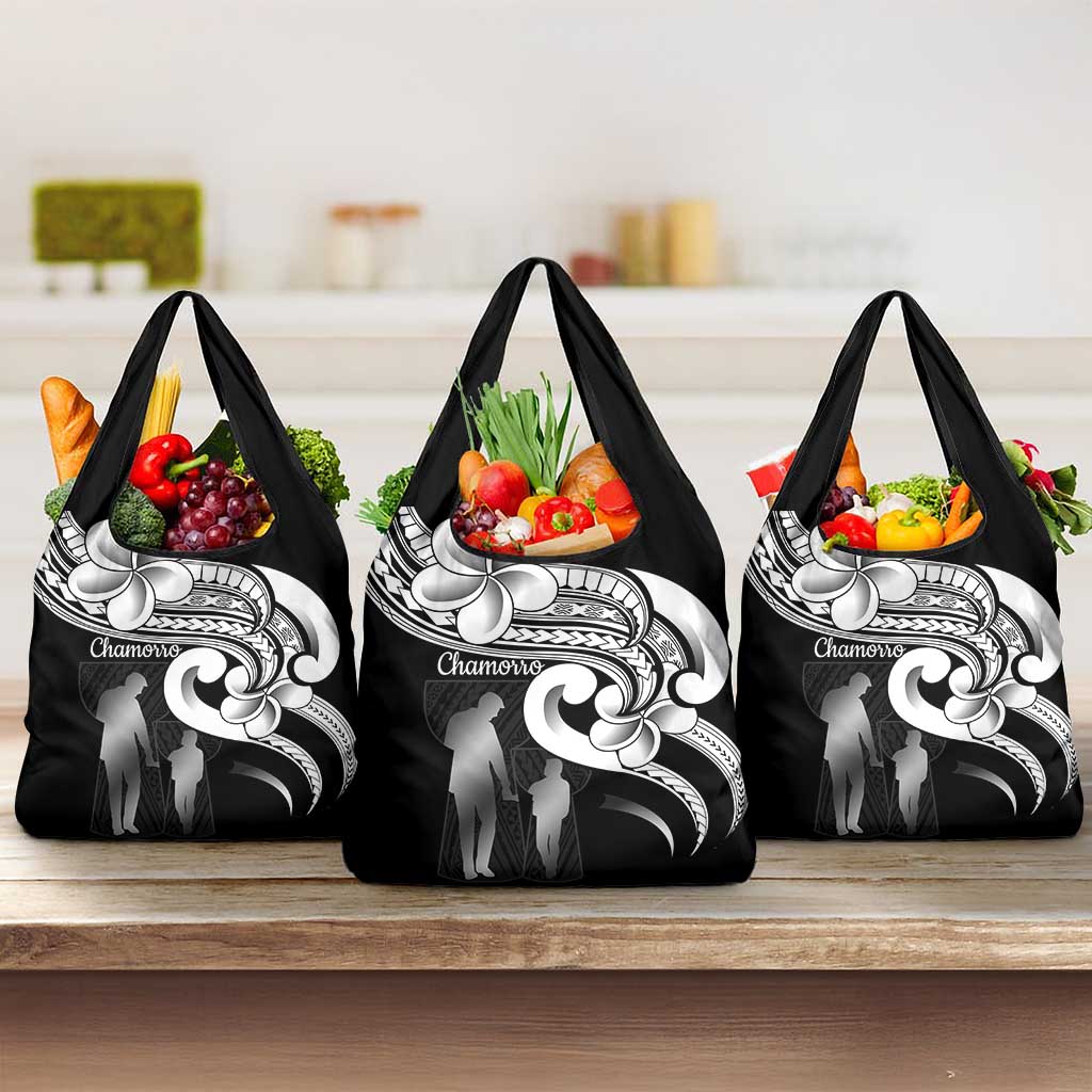 Guam Father's Day Grocery Bag Chamorro Latte Stone Polynesian Pattern LT14 3-pack One Size Black - Polynesian Pride