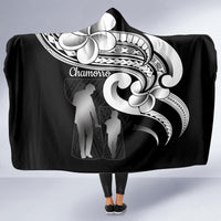 Guam Father's Day Hooded Blanket Chamorro Latte Stone Polynesian Pattern