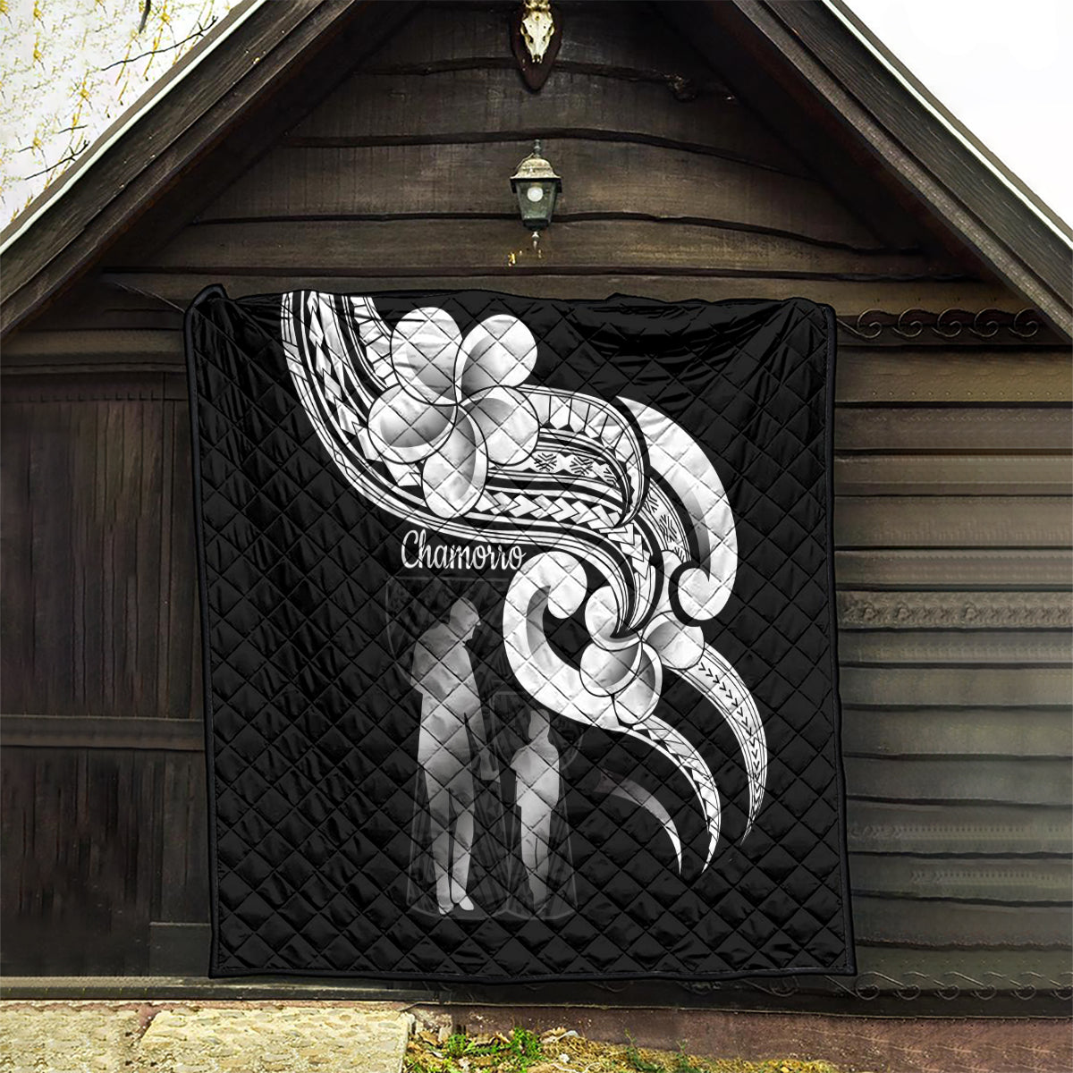 Guam Father's Day Quilt Chamorro Latte Stone Polynesian Pattern