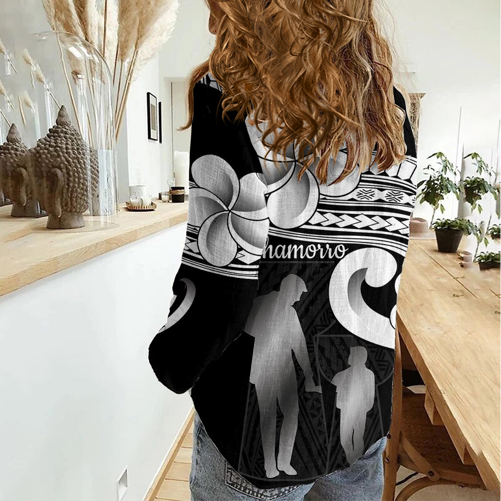 Guam Father's Day Women Casual Shirt Chamorro Latte Stone Polynesian Pattern