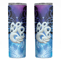New Zealand Matariki Skinny Tumbler Aotearoa Maori New Year Manaia Galaxy Vibes