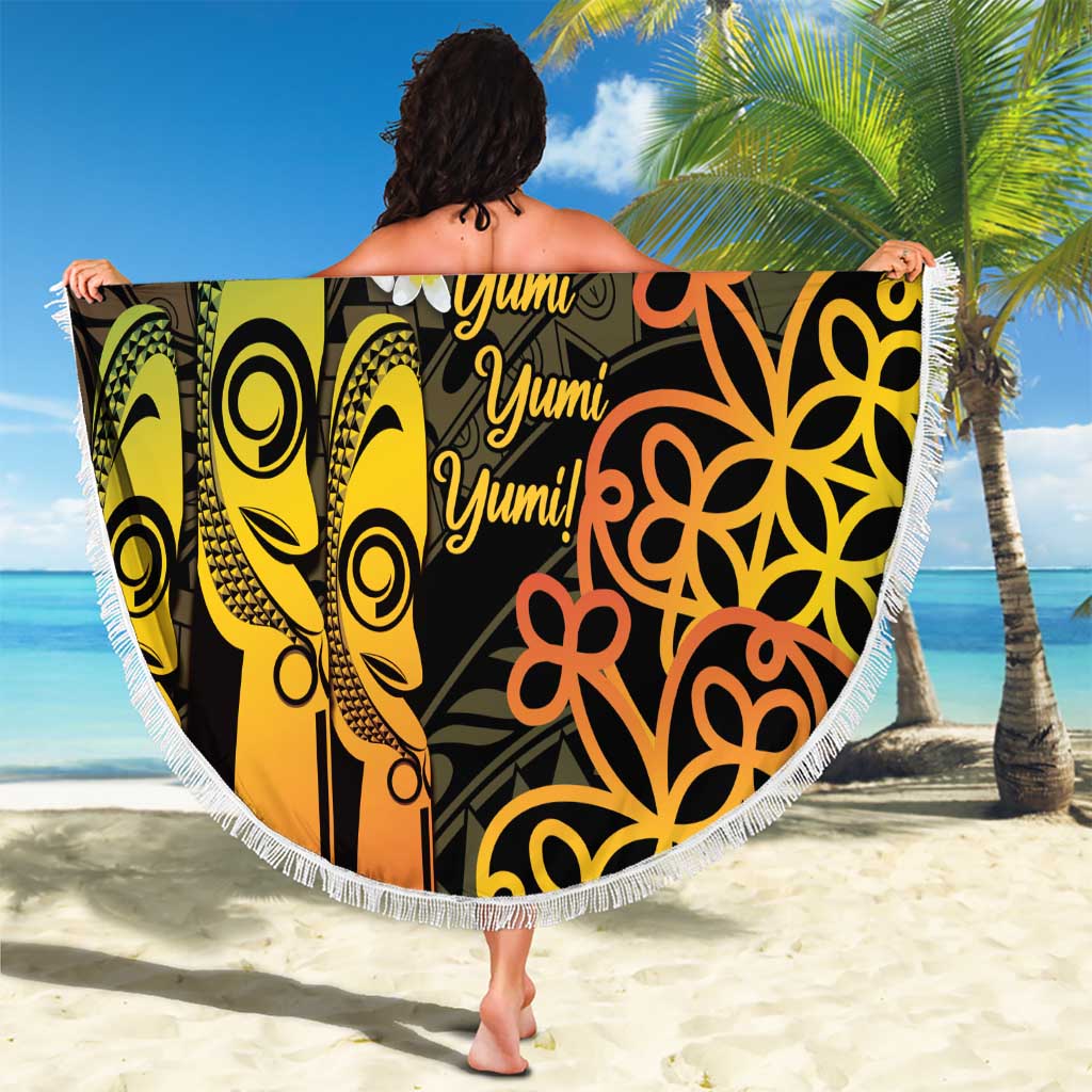 Personalised Vanuatu Independence Day Beach Blanket Carving Drum Sand Drawing Turtle LT14 - Polynesian Pride