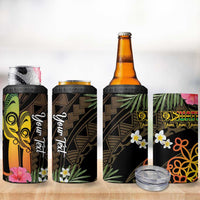 Personalised Vanuatu Independence Day 4 in 1 Can Cooler Tumbler Carving Drum Sand Drawing Turtle LT14 - Polynesian Pride
