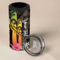 Personalised Vanuatu Independence Day 4 in 1 Can Cooler Tumbler Carving Drum Sand Drawing Turtle LT14 - Polynesian Pride