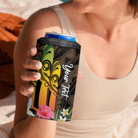 Personalised Vanuatu Independence Day 4 in 1 Can Cooler Tumbler Carving Drum Sand Drawing Turtle LT14 - Polynesian Pride