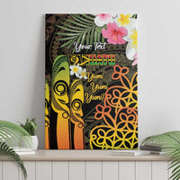 Personalised Vanuatu Independence Day Canvas Wall Art Carving Drum Sand Drawing Turtle LT14 - Polynesian Pride
