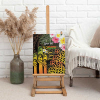 Personalised Vanuatu Independence Day Canvas Wall Art Carving Drum Sand Drawing Turtle LT14 - Polynesian Pride