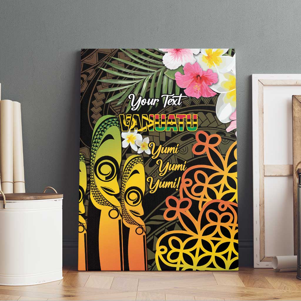 Personalised Vanuatu Independence Day Canvas Wall Art Carving Drum Sand Drawing Turtle LT14 - Polynesian Pride