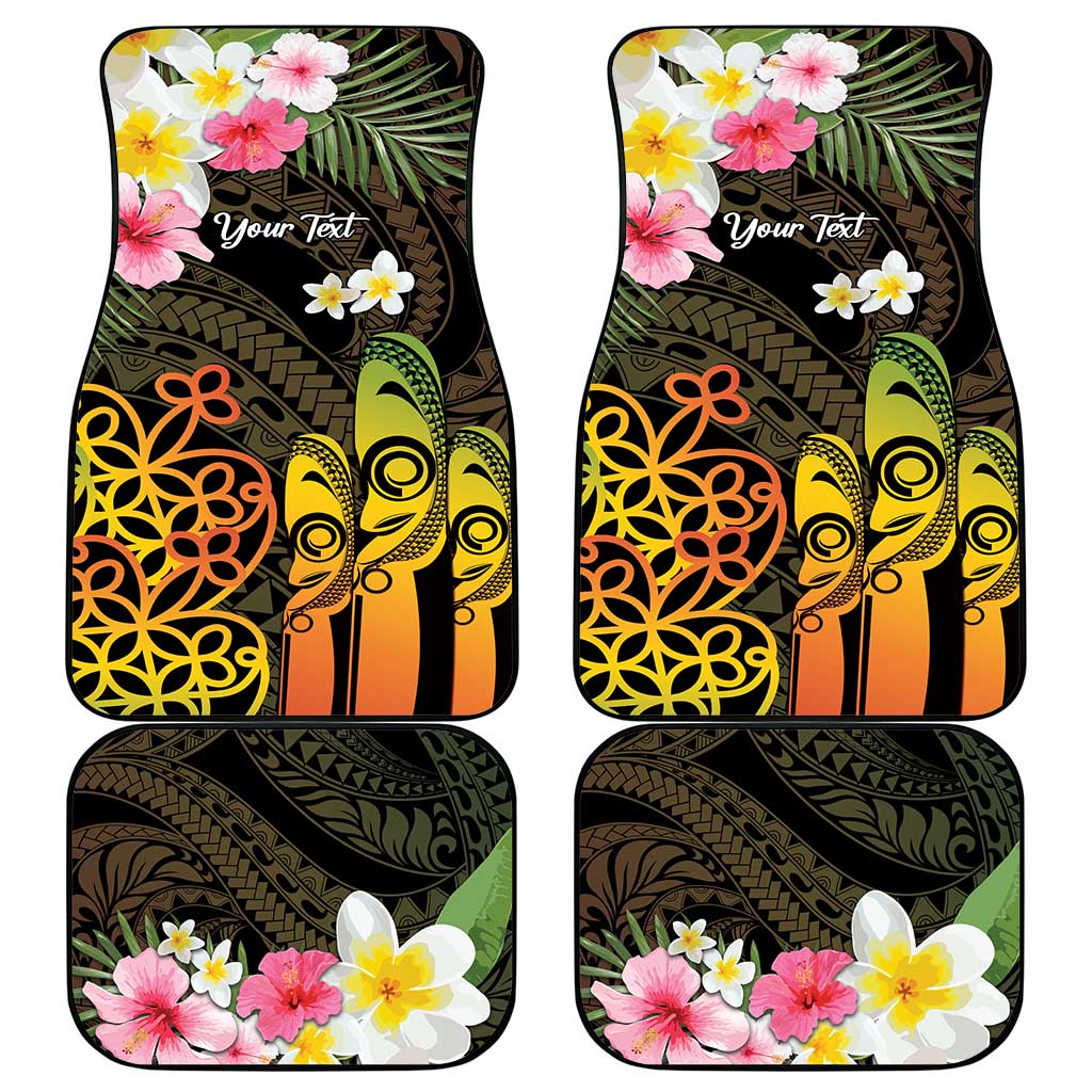 Personalised Vanuatu Independence Day Car Mats Carving Drum Sand Drawing Turtle LT14 - Polynesian Pride