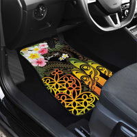 Personalised Vanuatu Independence Day Car Mats Carving Drum Sand Drawing Turtle LT14 - Polynesian Pride